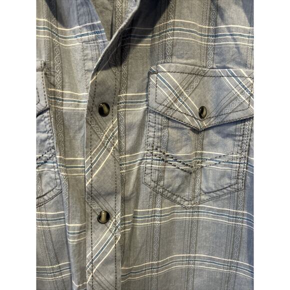 plaid moon & shine blue spirit brad paisley shirt women’s size large - Picture 2 of 5